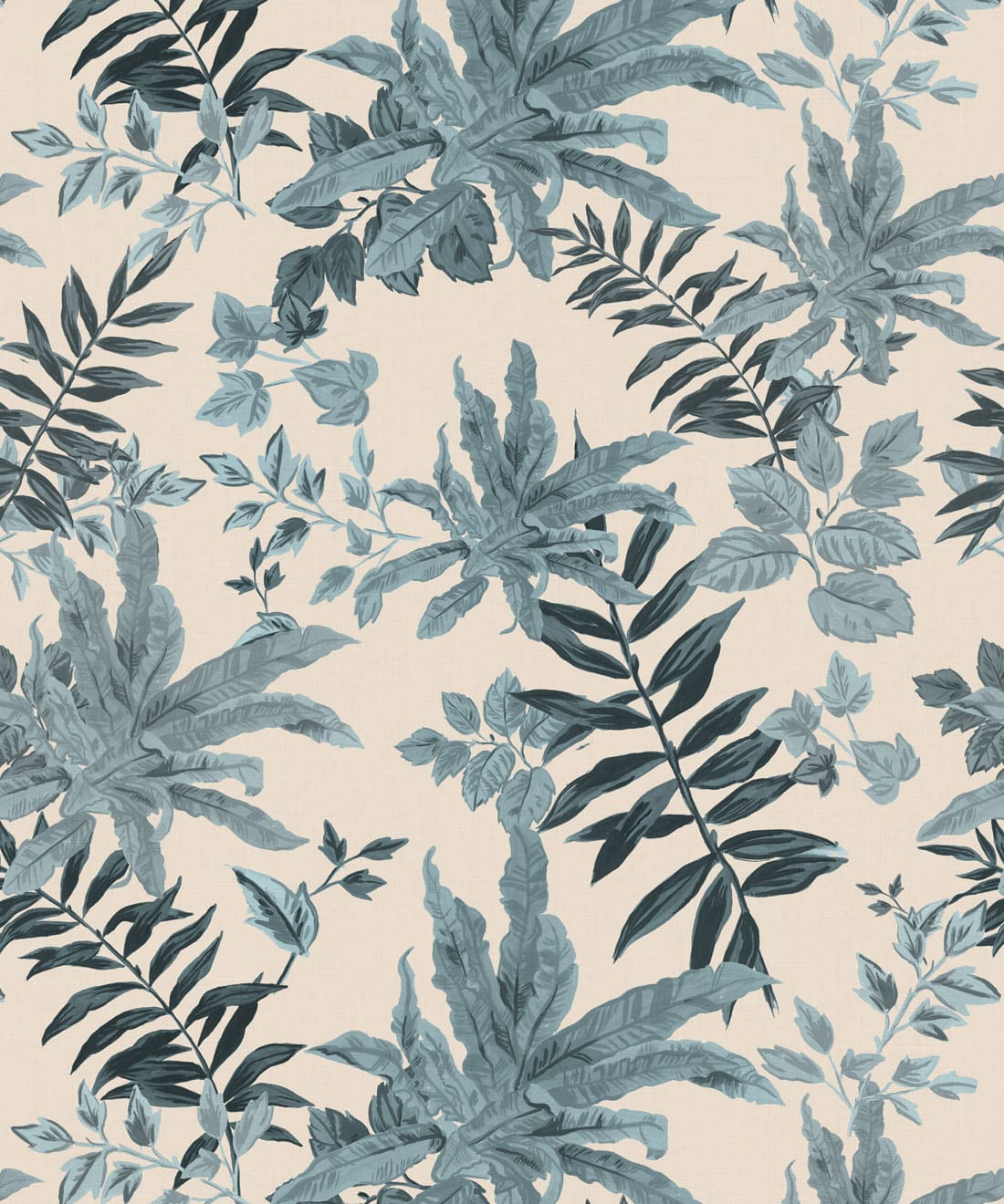 Follywood Foliage Wallpaper, Sky & Cream