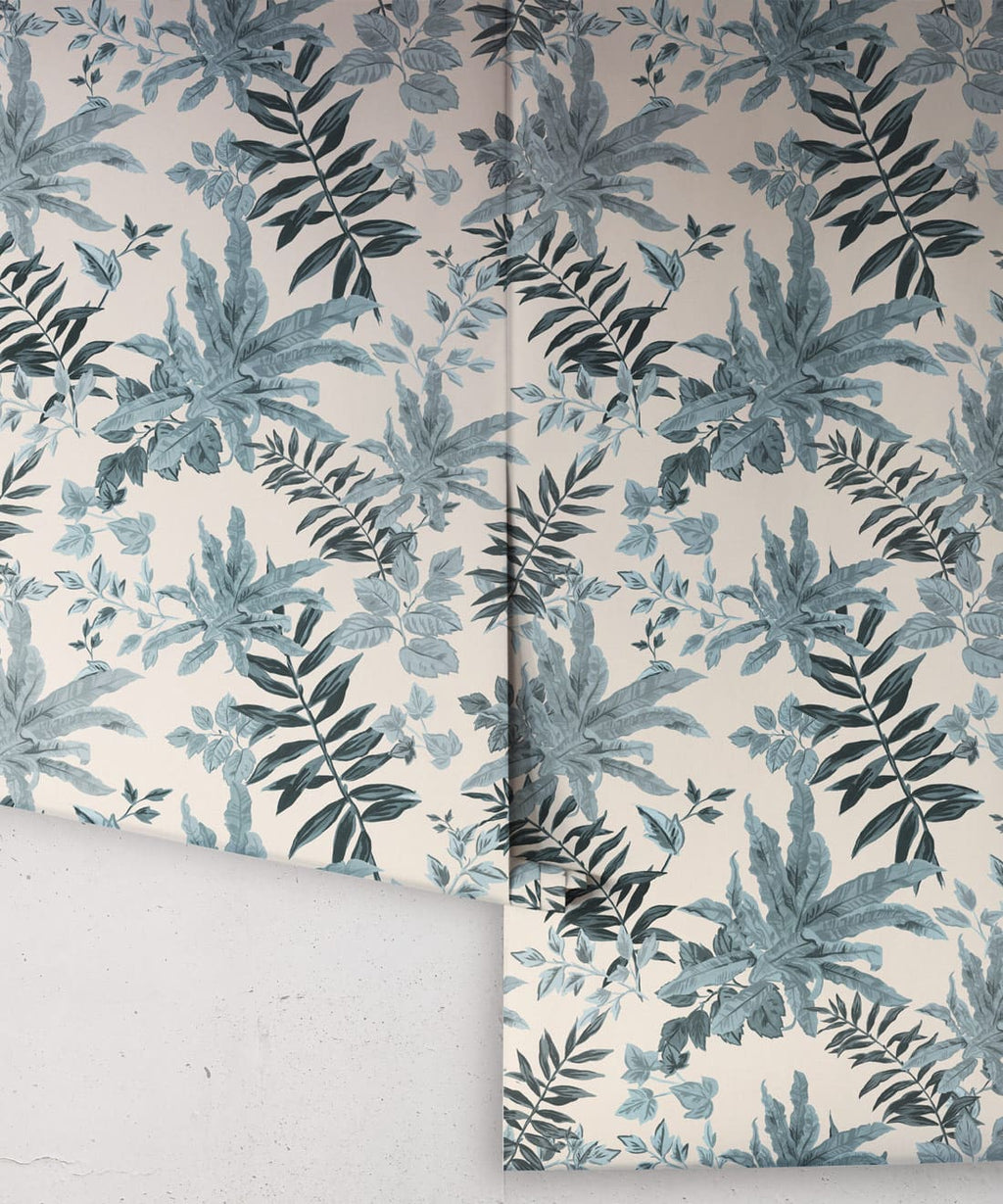 Follywood Foliage Wallpaper, Sky & Cream