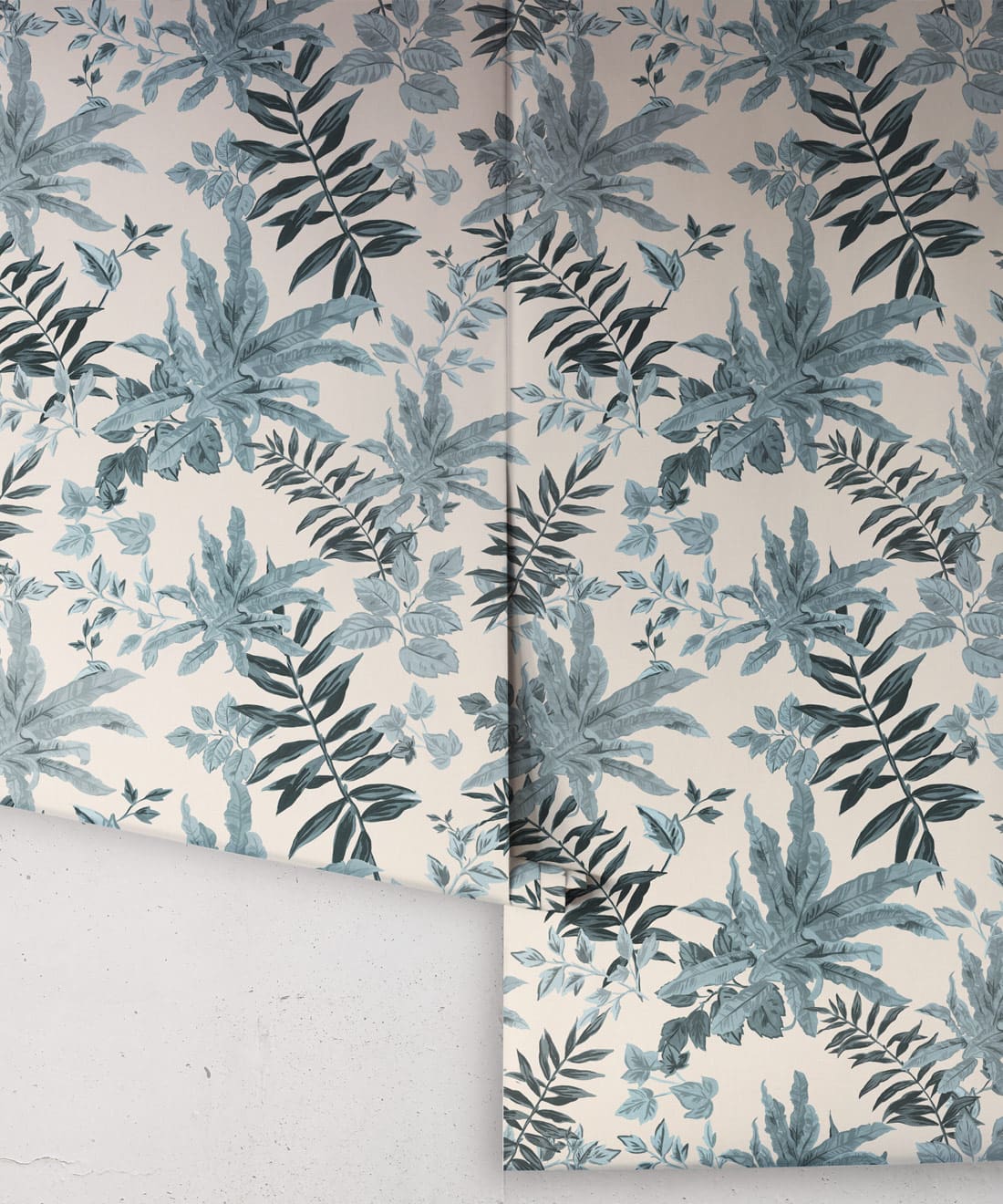 Follywood Foliage Wallpaper, Sky & Cream