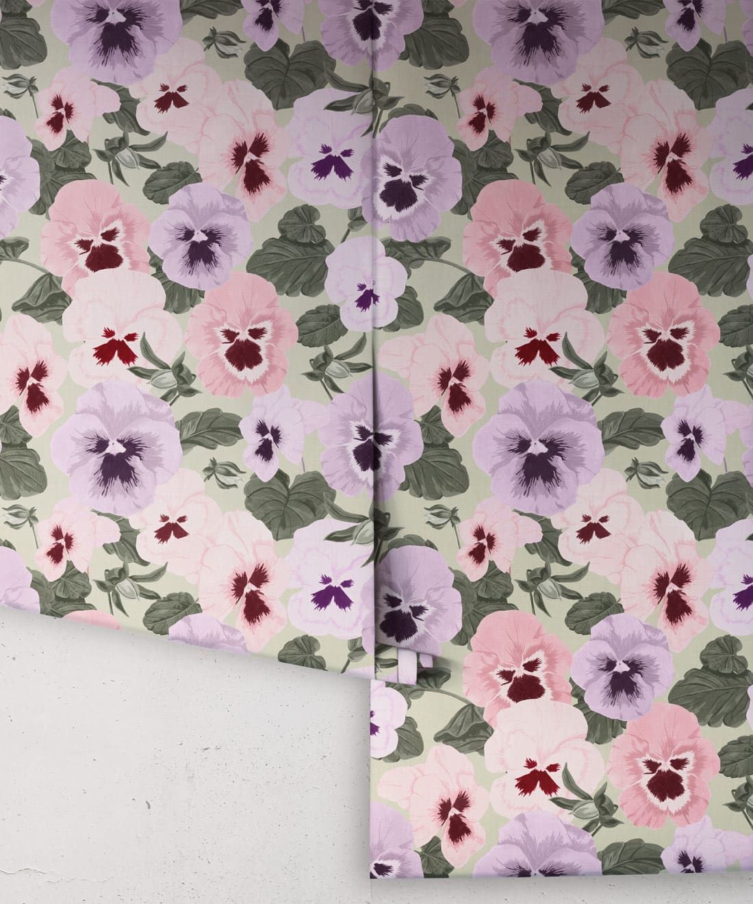 Big Pansy Wallpaper, Pistachio