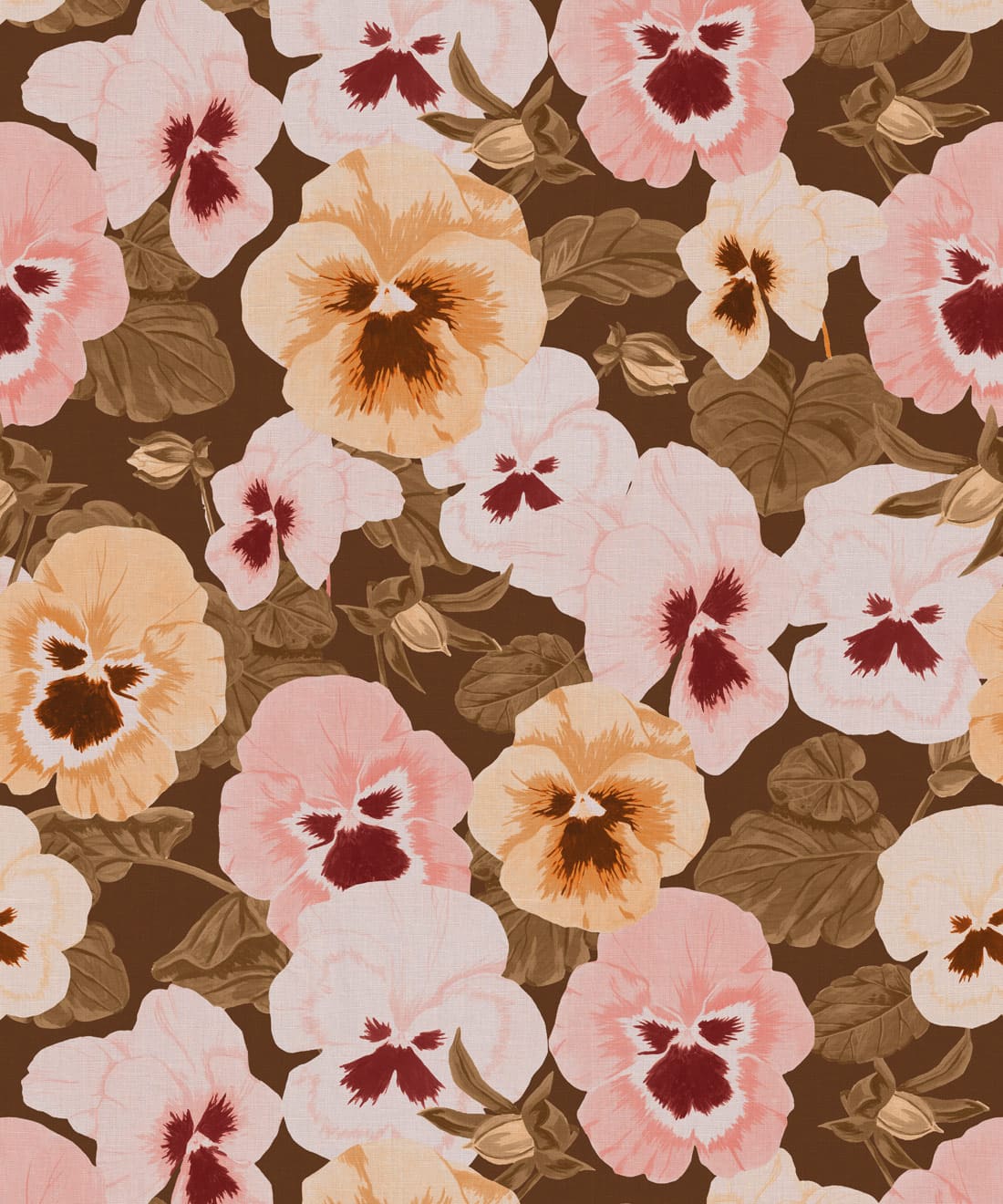 Big Pansy Wallpaper, Vintage