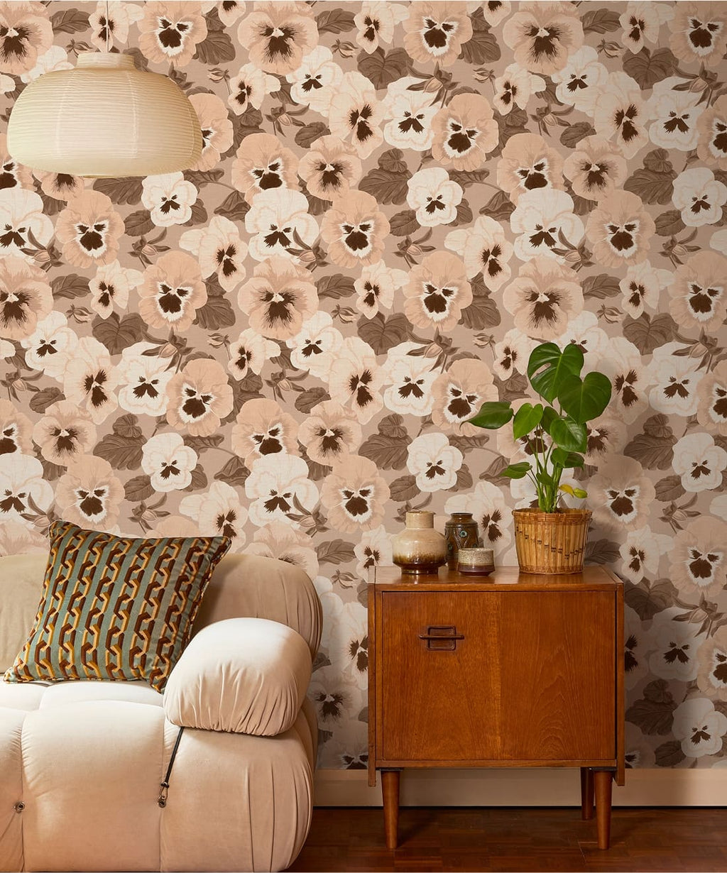 Big Pansy Wallpaper, Vintage