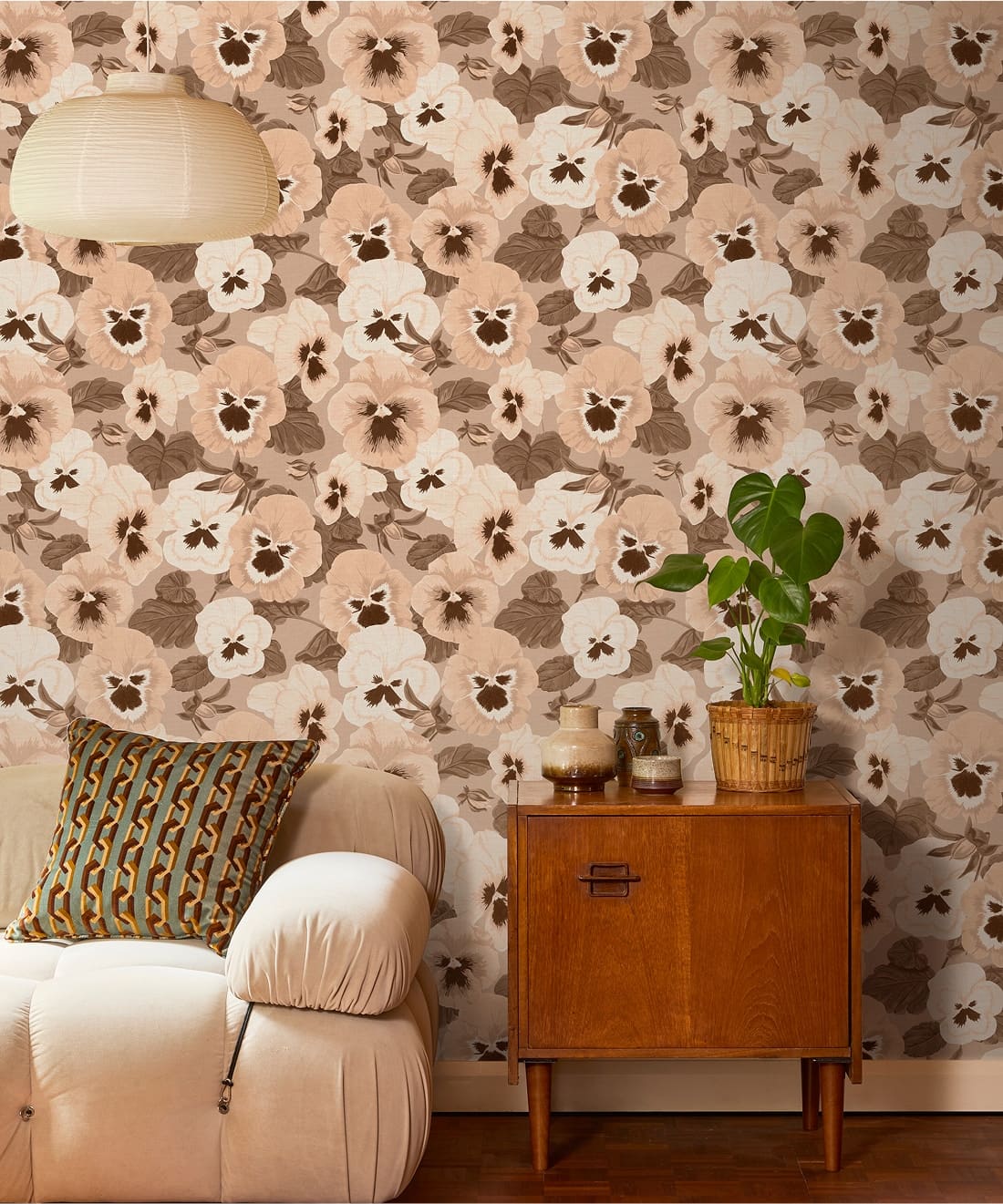 Big Pansy Wallpaper, Vintage