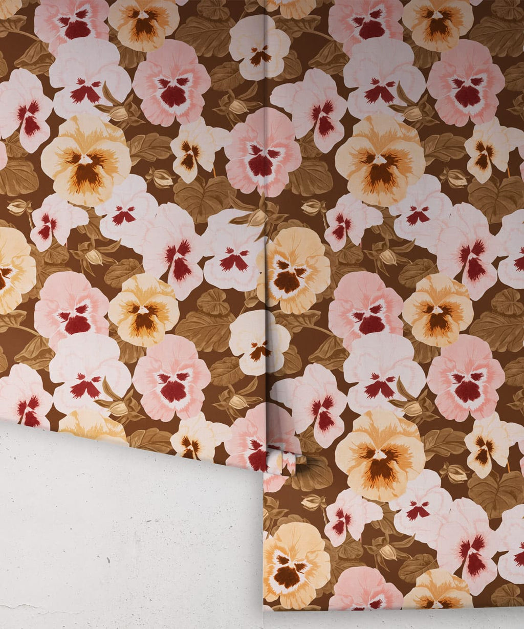 Big Pansy Wallpaper, Vintage