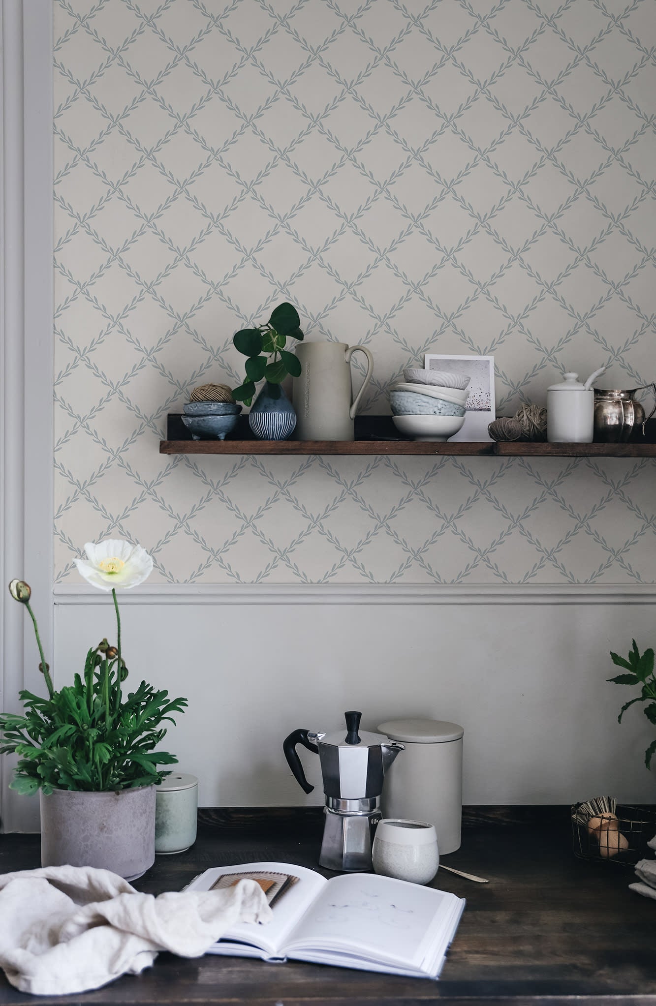 Trellis, Misty Blue