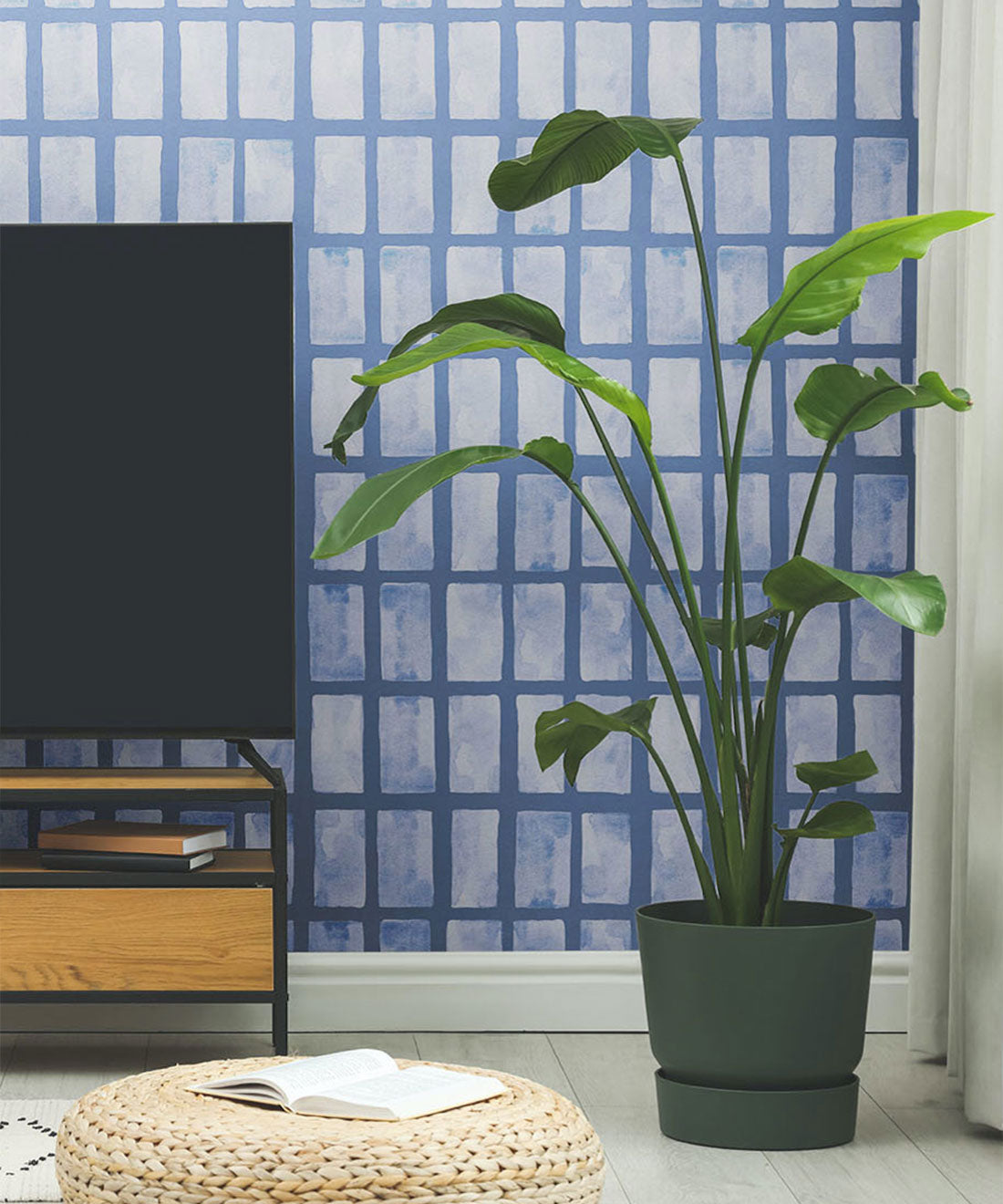 Barre Wallpaper, Blue Navy