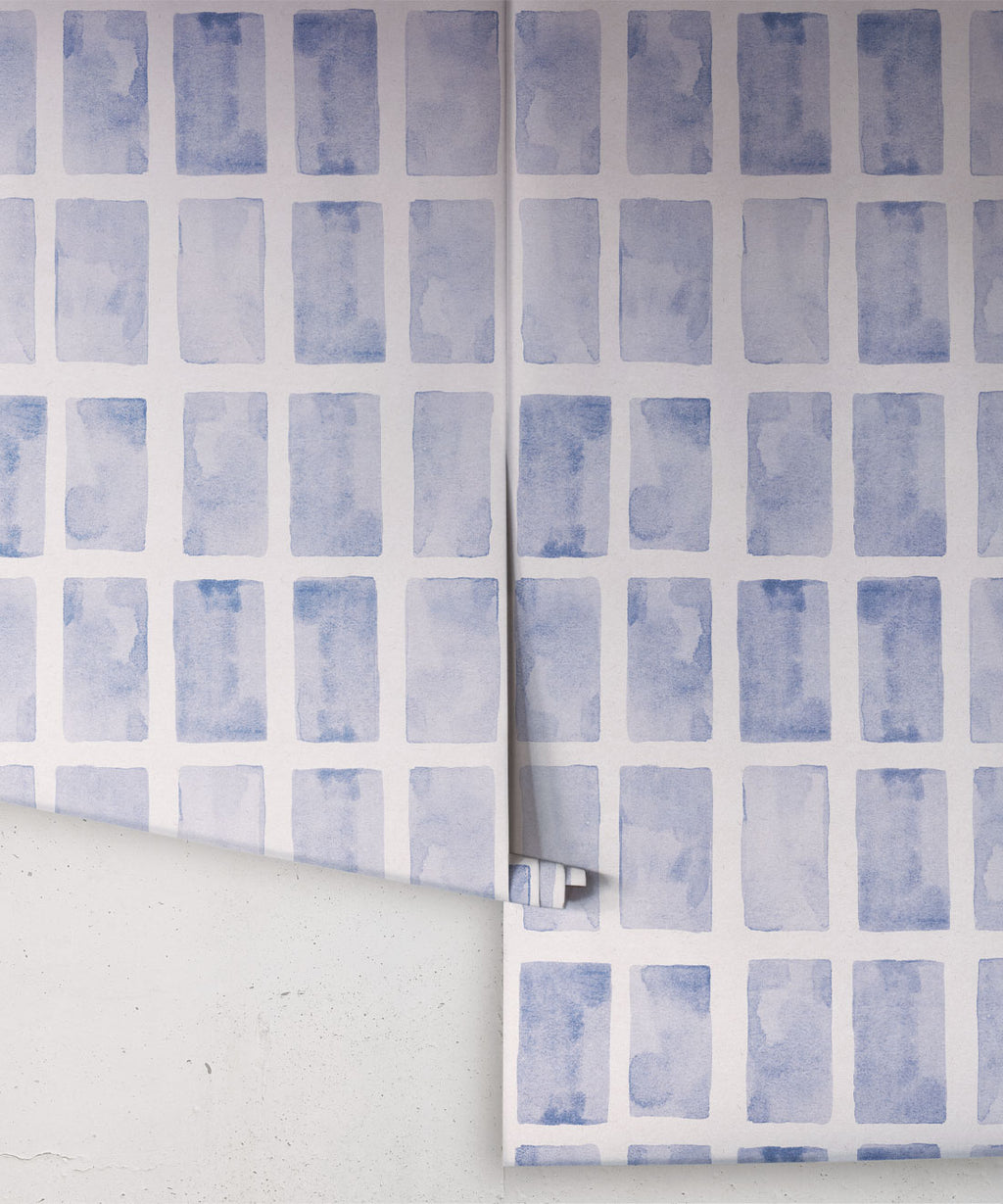 Barre Wallpaper, Blue White