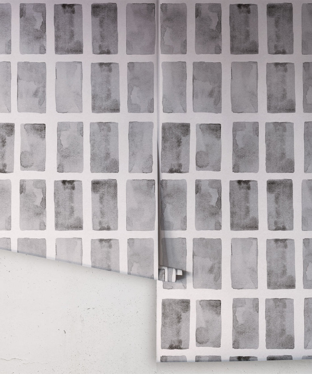 Barre Wallpaper, Charcoal White