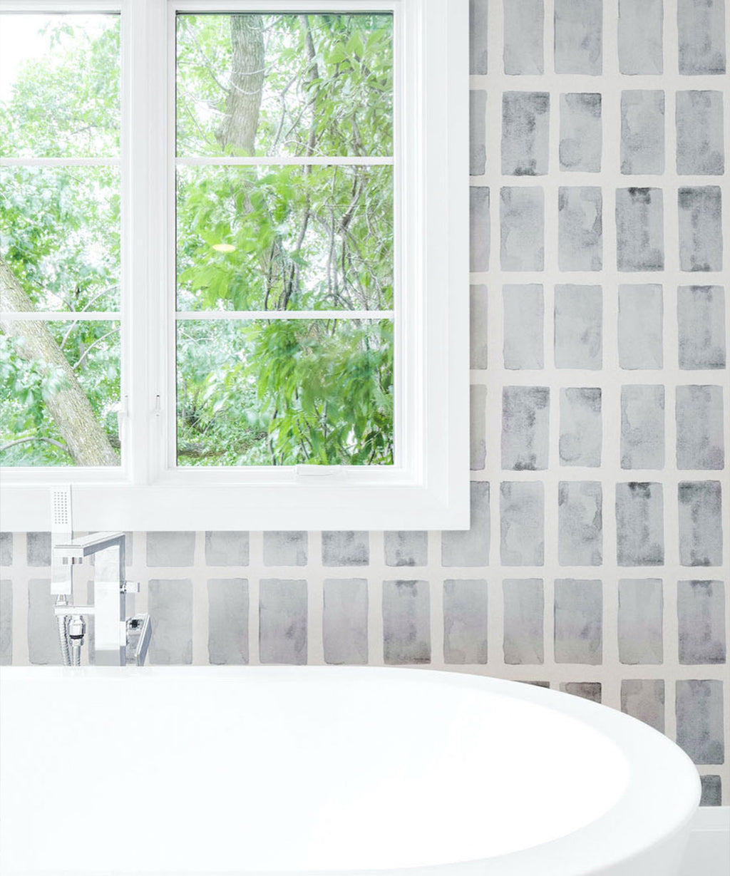 Barre Wallpaper, Charcoal White