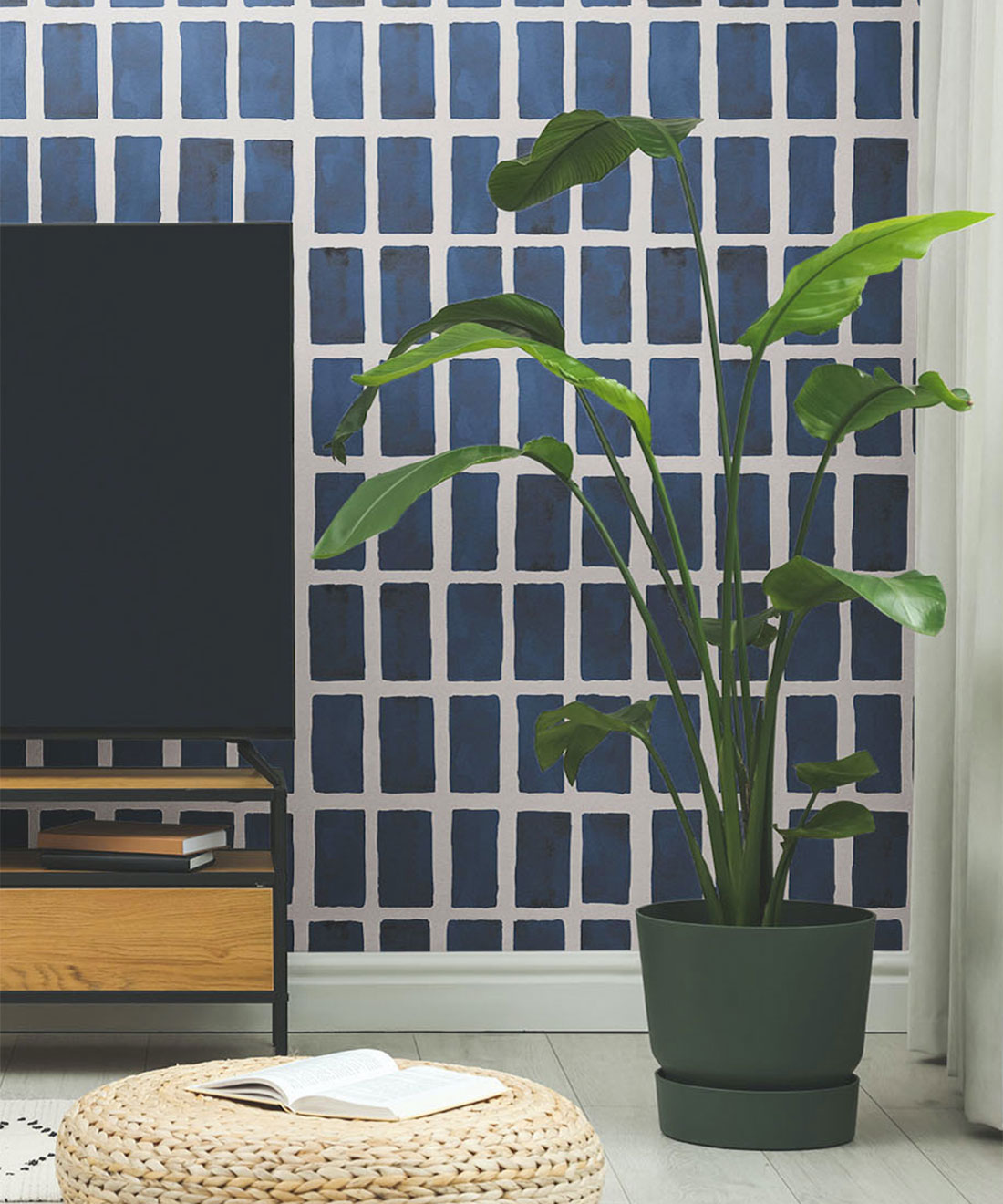 Barre Wallpaper, Midnight Light Beige