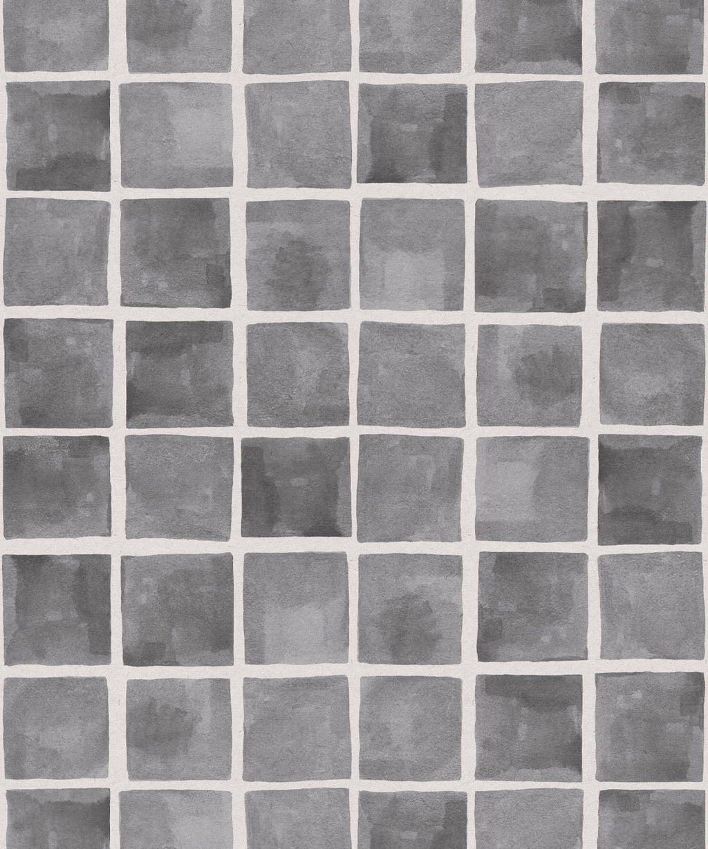 Carrée Wallpaper, Charcoal White