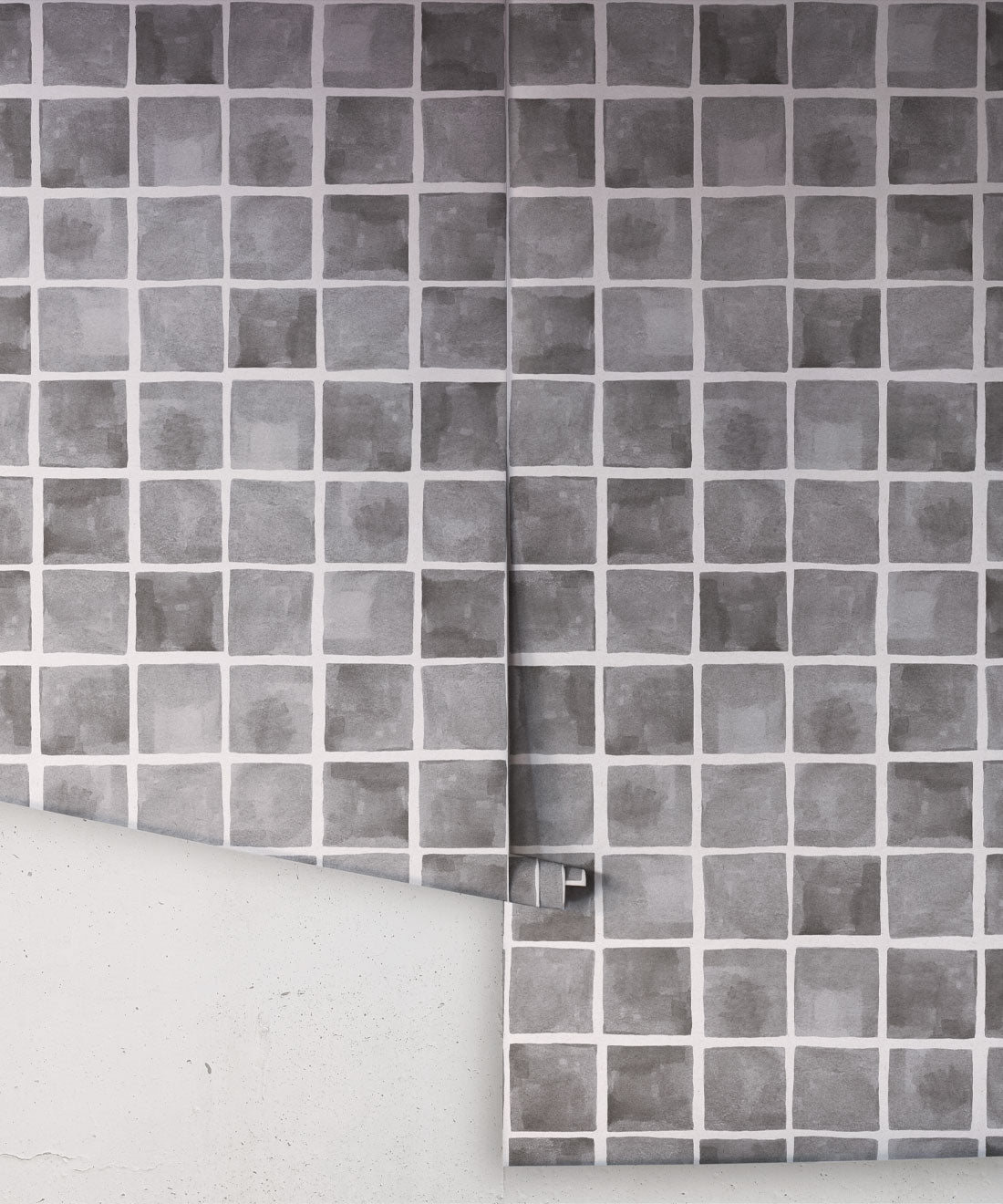 Carrée Wallpaper, Charcoal White