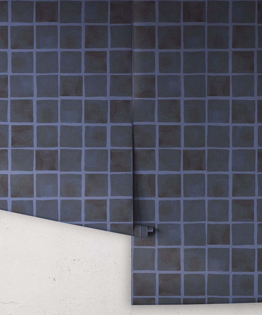 Carrée Wallpaper, Midnight Navy