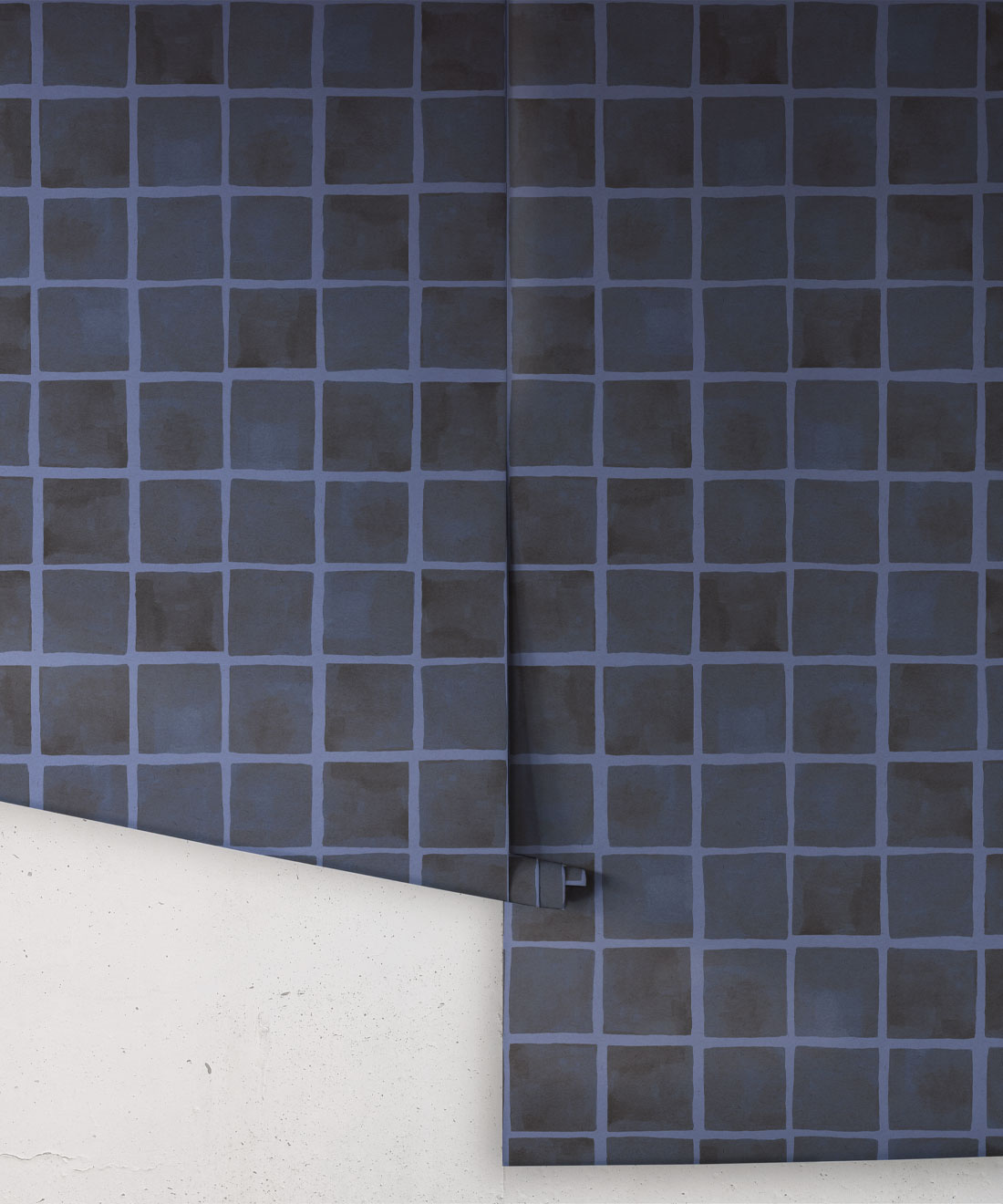 Carrée Wallpaper, Midnight Navy