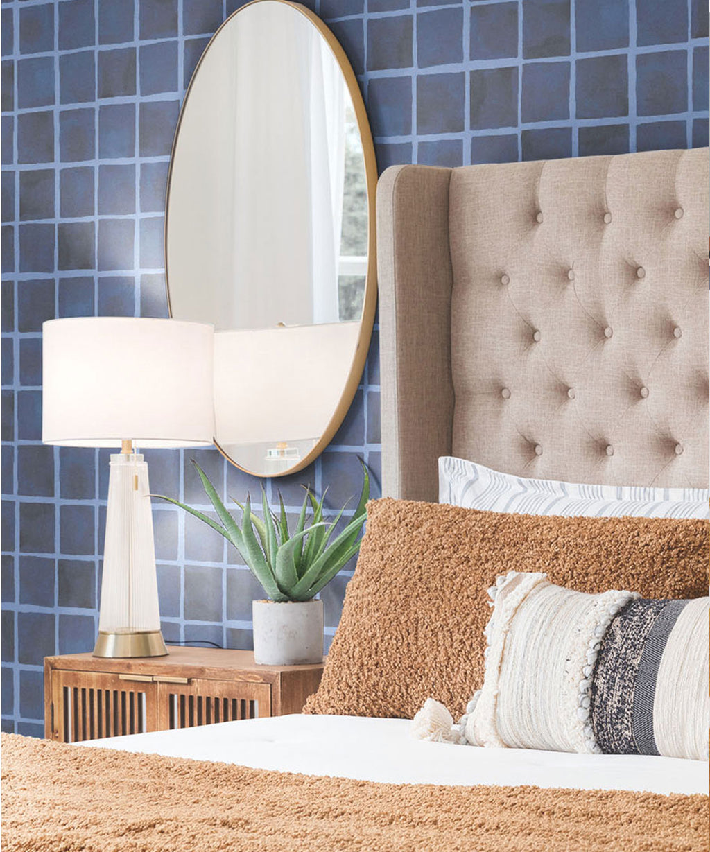 Carrée Wallpaper, Midnight Navy