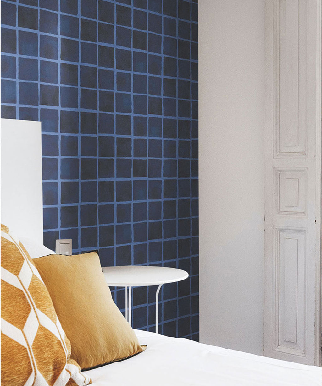 Carrée Wallpaper, Midnight Navy