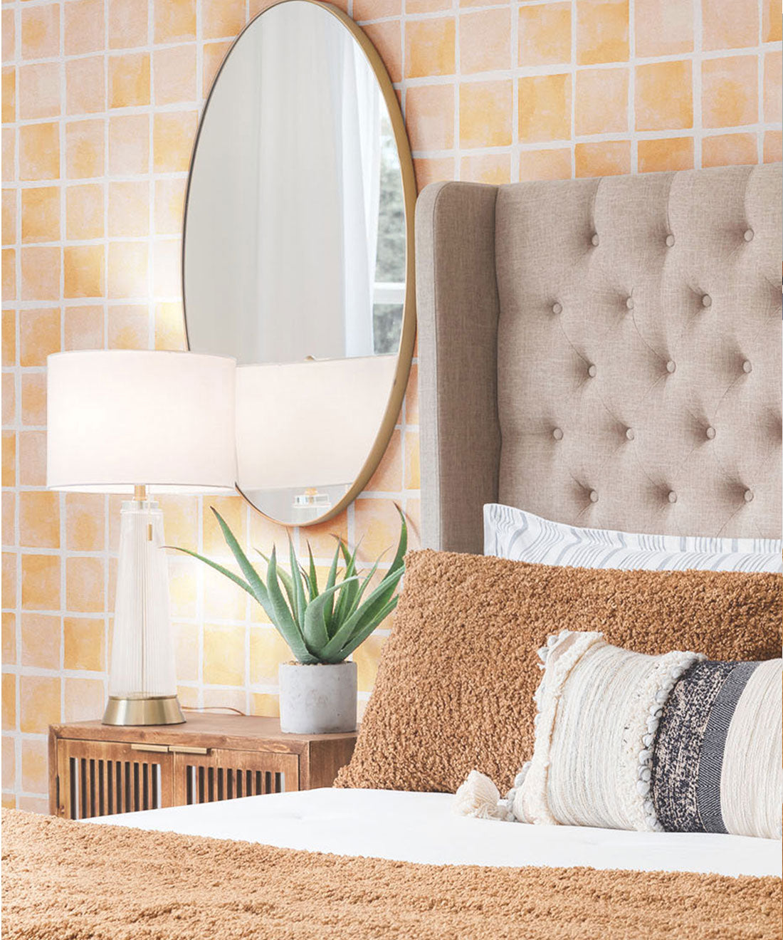 Carrée Wallpaper, Sienna Light Beige