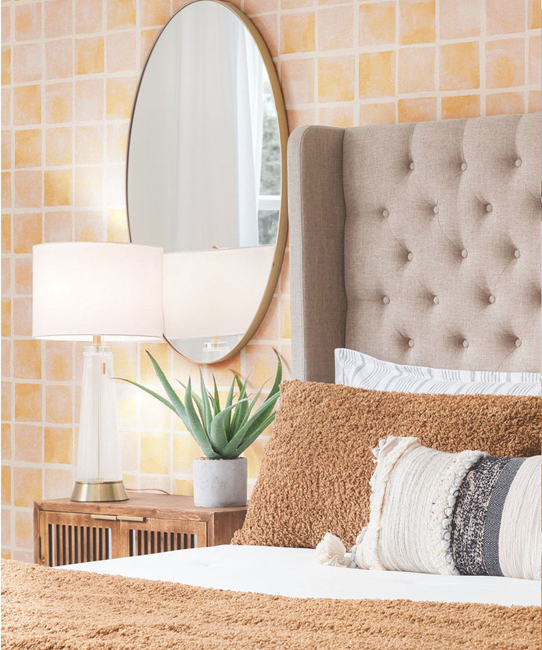 Carrée Wallpaper, Sienna Light Peach