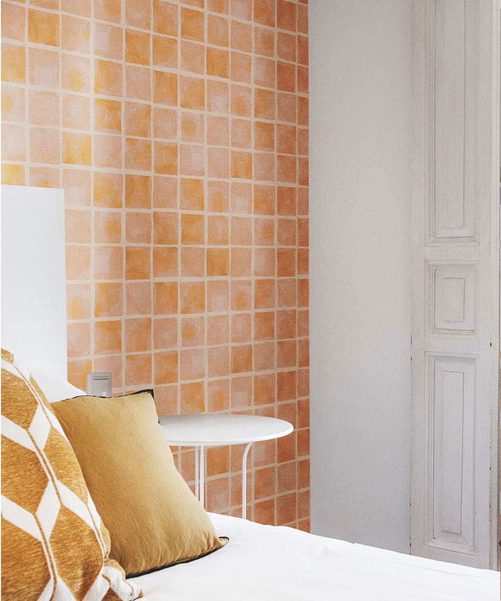 Carrée Wallpaper, Sienna Light Peach