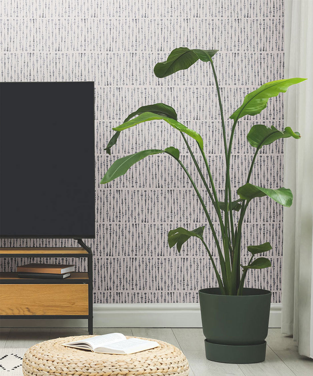 Cercles Deux Wallpaper, Charcoal White