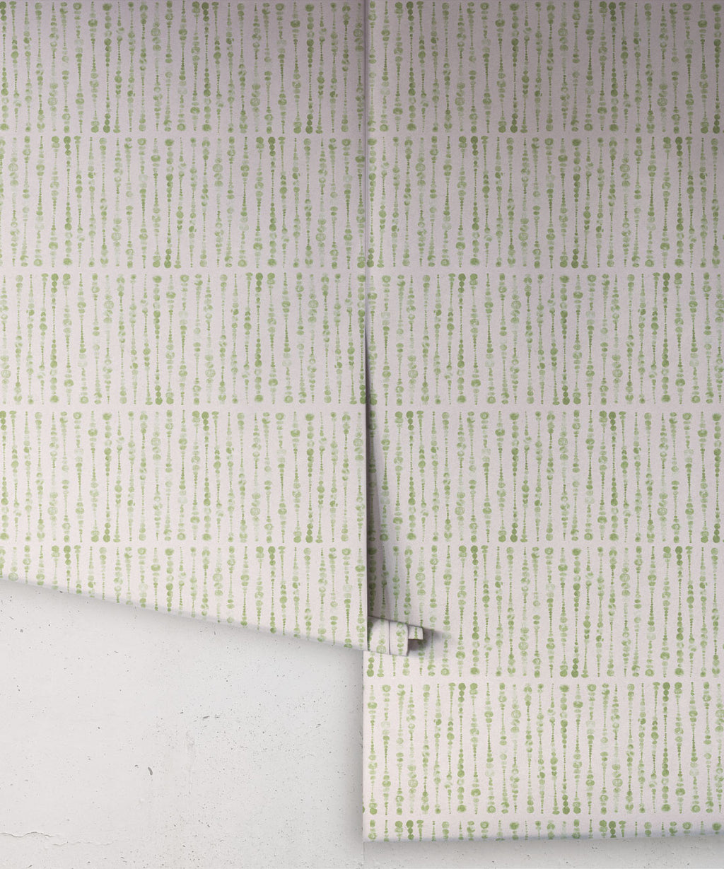 Cercles Deux Wallpaper, Sage Light Beige