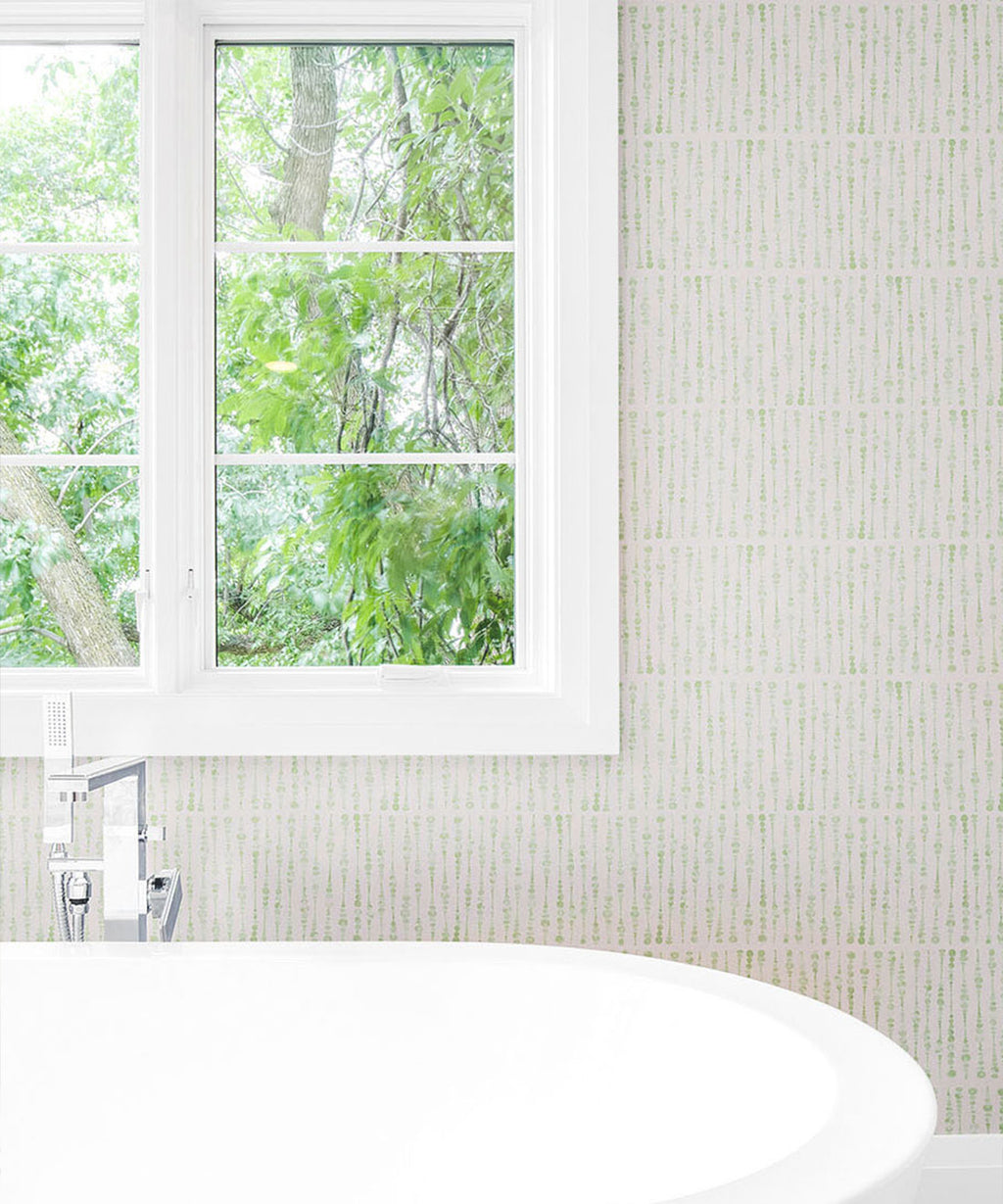 Cercles Deux Wallpaper, Sage Light Beige