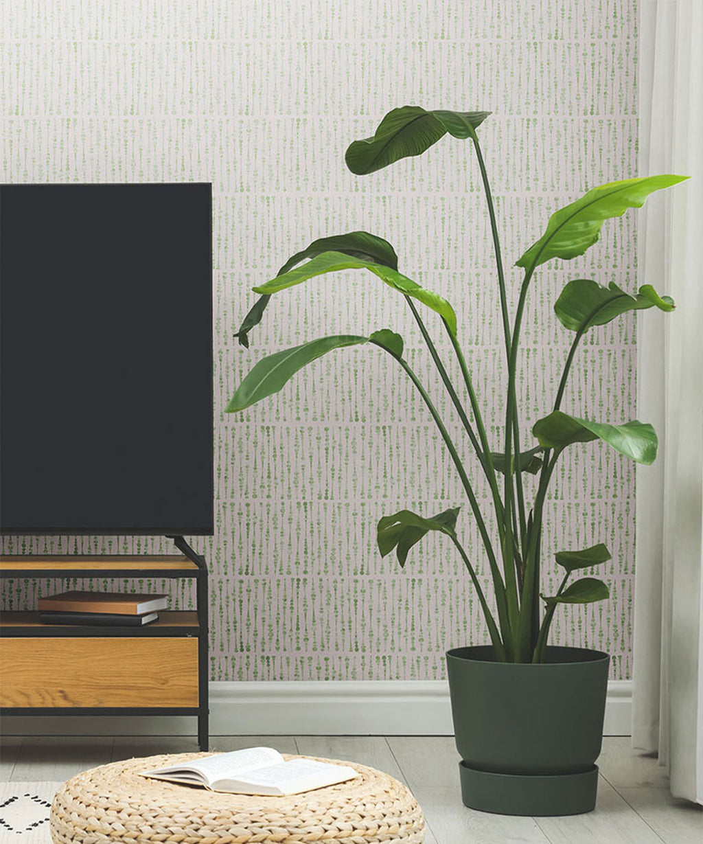 Cercles Deux Wallpaper, Sage Light Beige