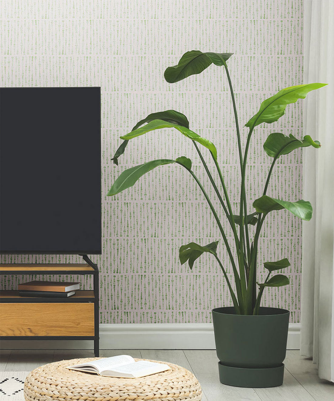 Cercles Deux Wallpaper, Sage Light Beige