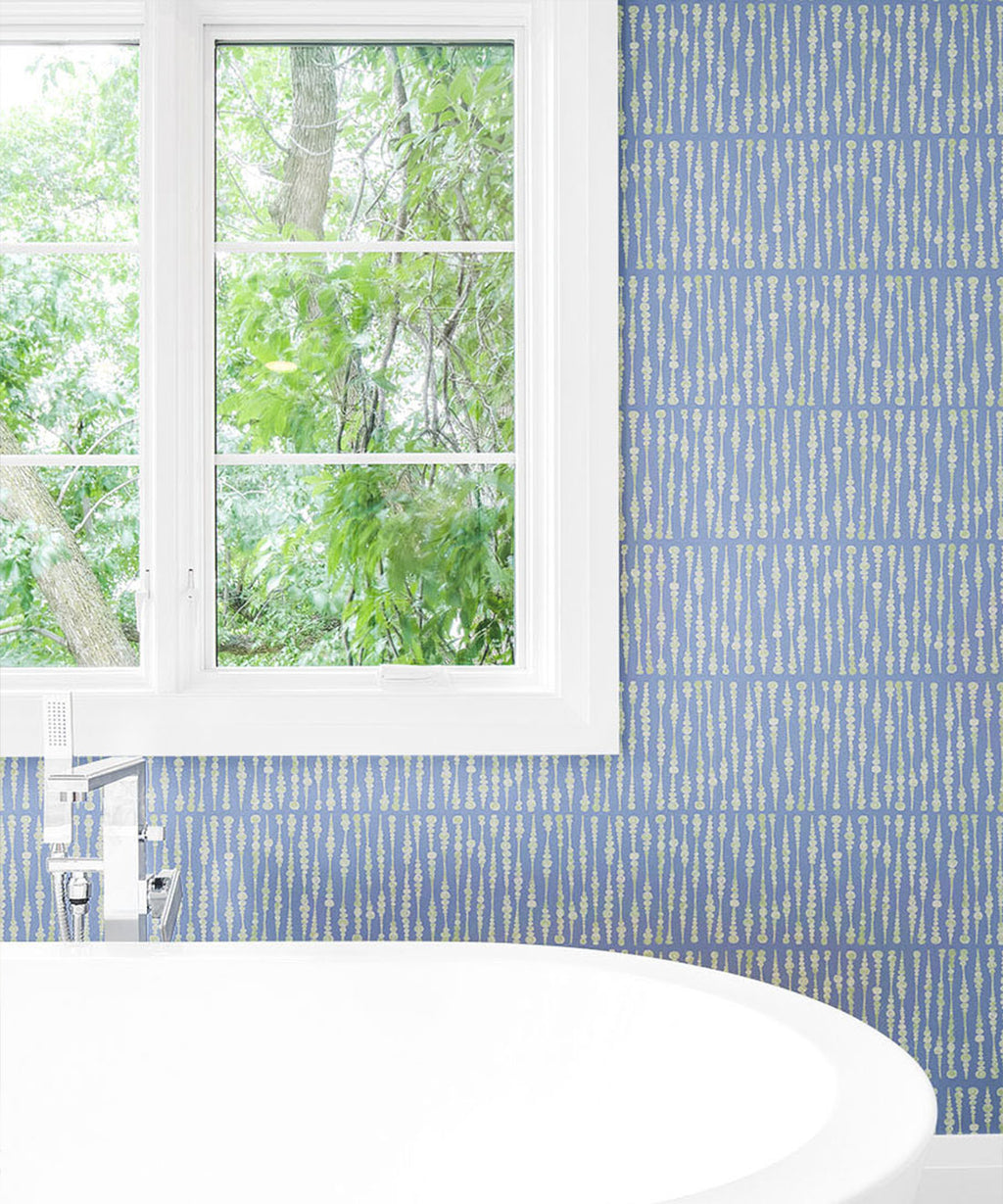 Cercles Deux Wallpaper, Sage Navy