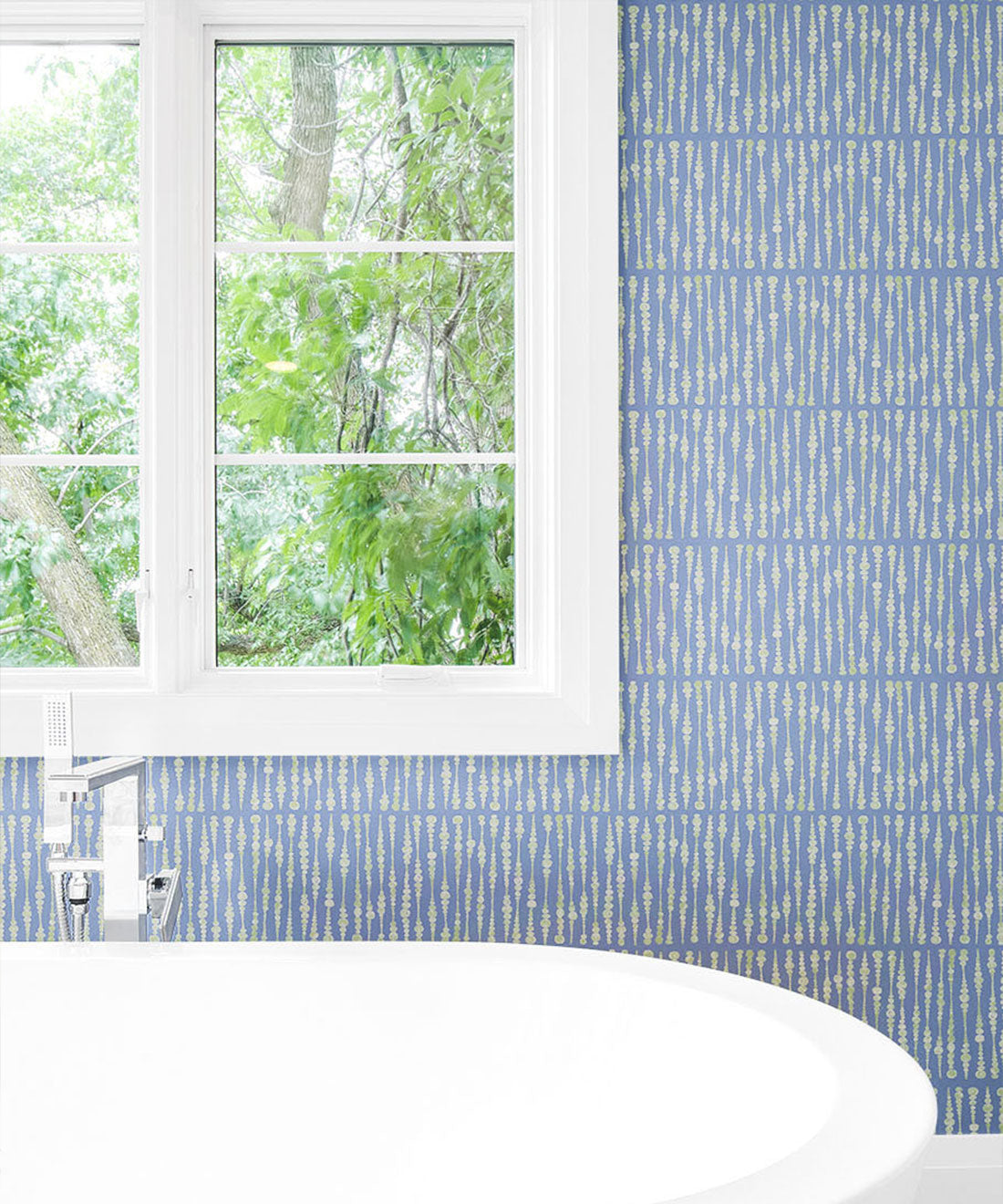 Cercles Deux Wallpaper, Sage Navy