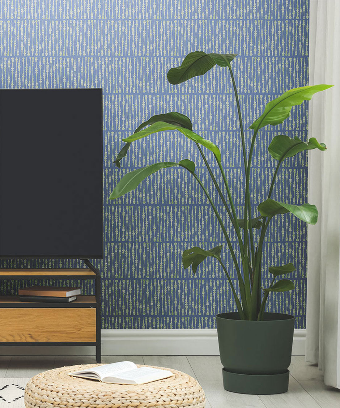Cercles Deux Wallpaper, Sage Navy