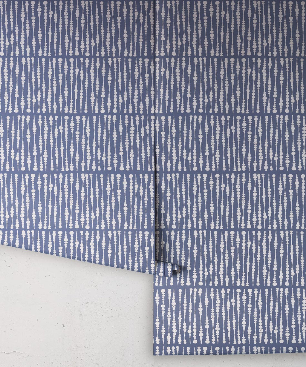 Cercles Deux Wallpaper, Snow Navy