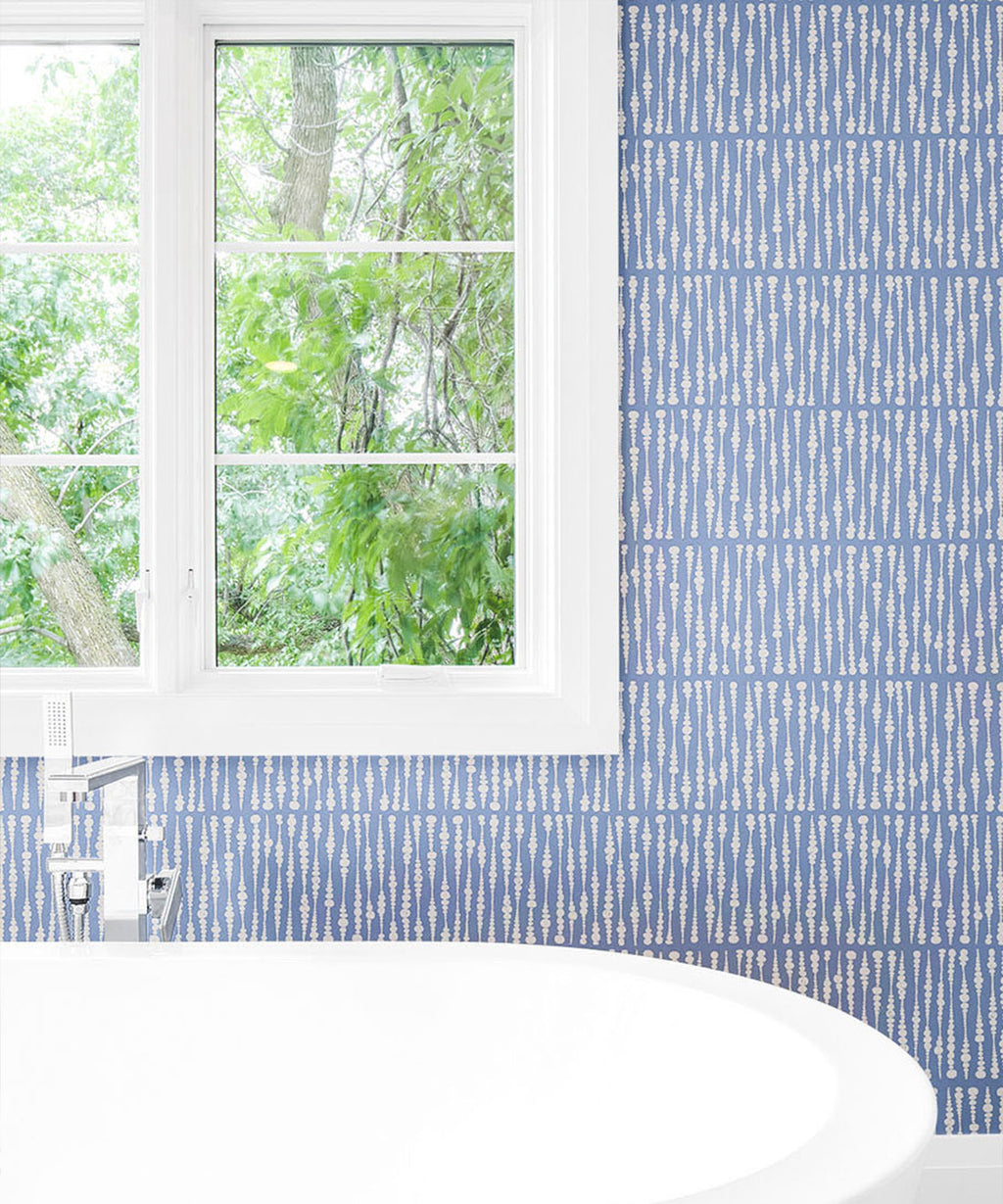 Cercles Deux Wallpaper, Snow Navy