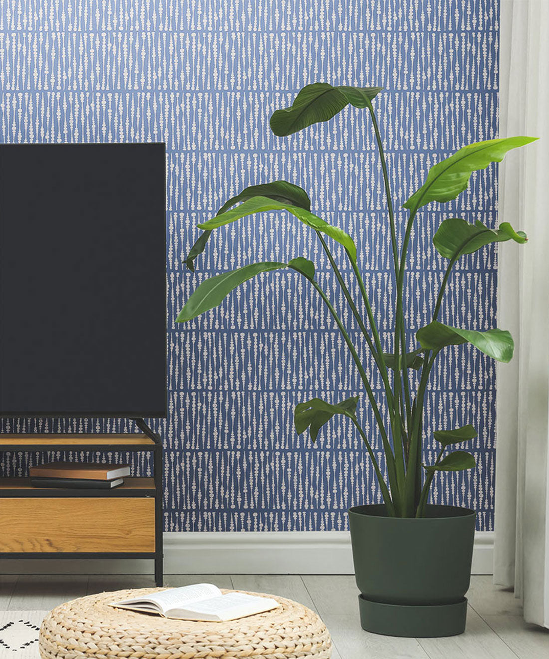 Cercles Deux Wallpaper, Snow Navy