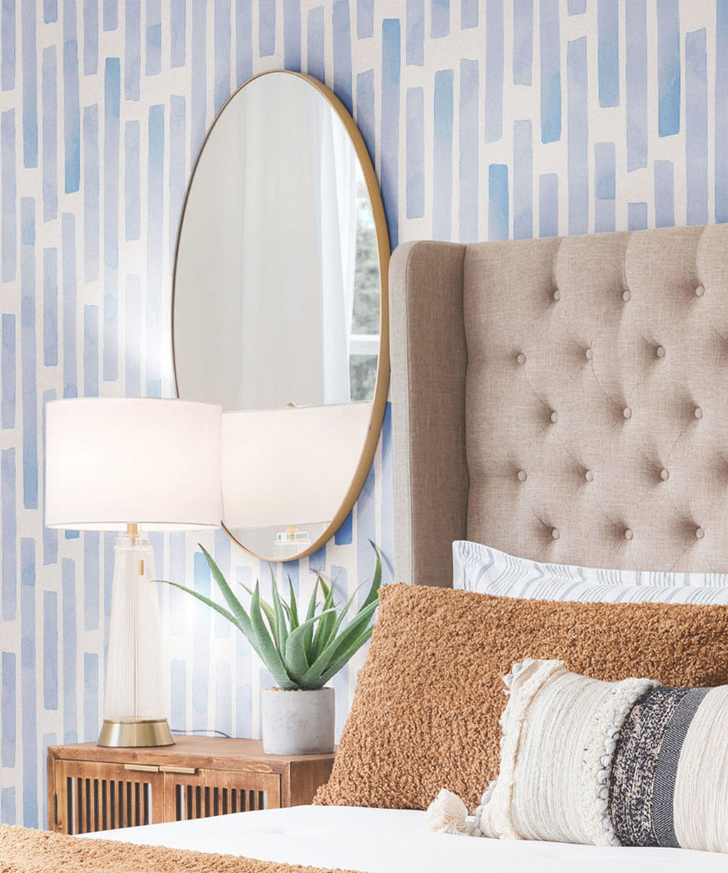 Colonnes Wallpaper, Blue White