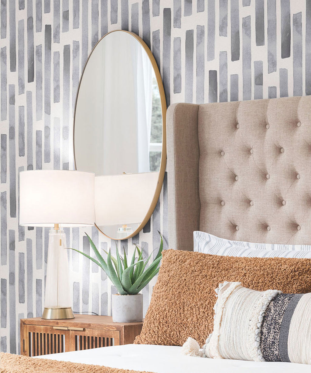 Colonnes Wallpaper, Charcoal White