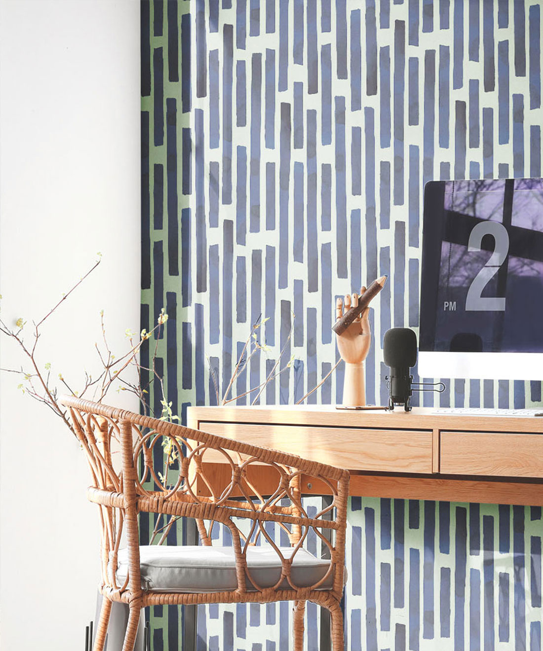 Colonnes Wallpaper, Midnight Green