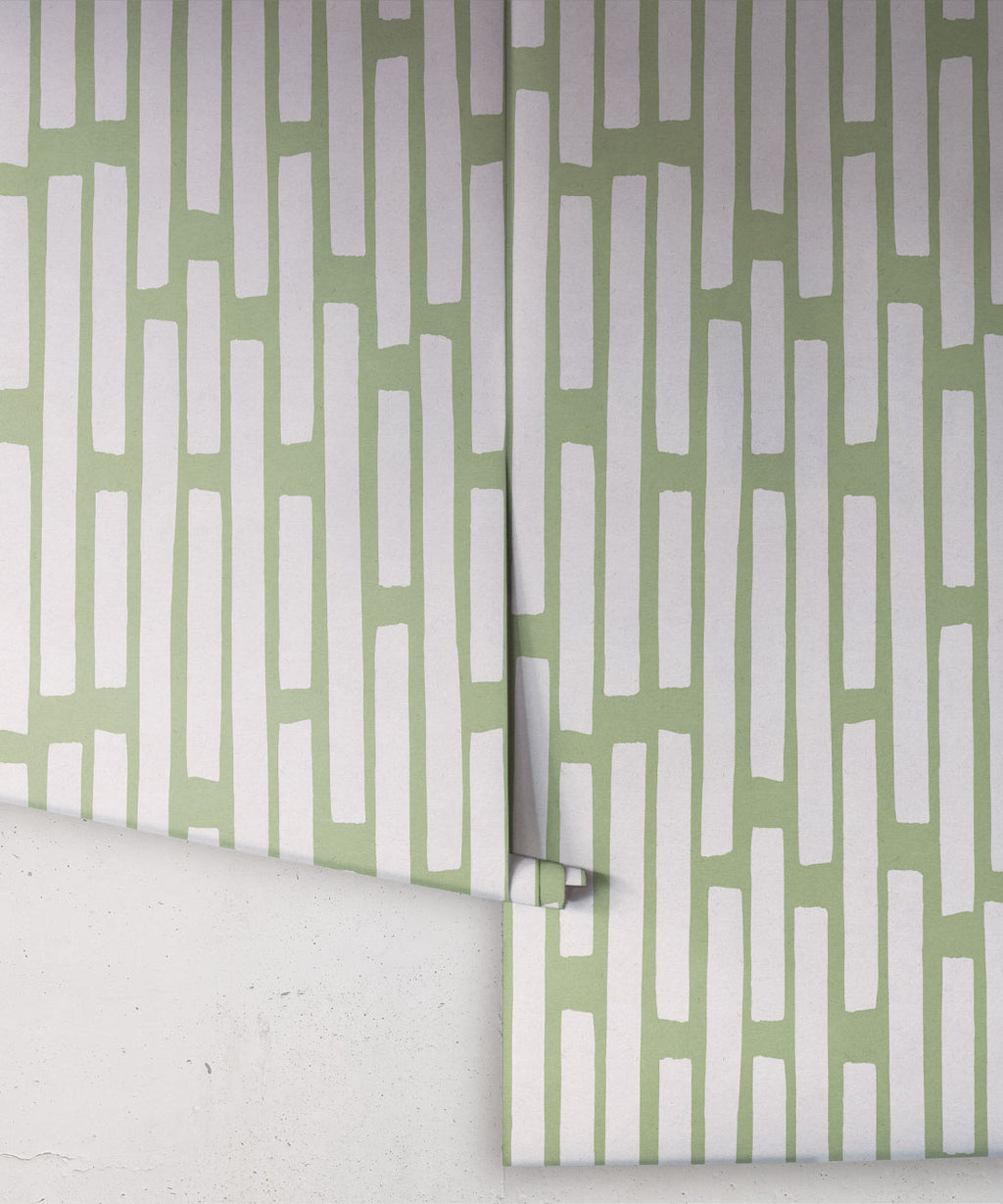 Colonnes Wallpaper, Snow Green
