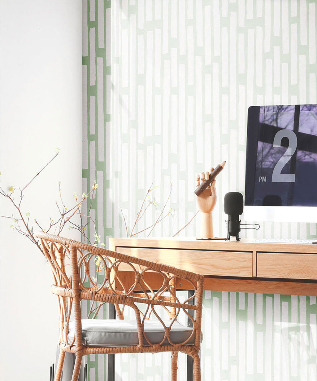 Colonnes Wallpaper, Snow Green