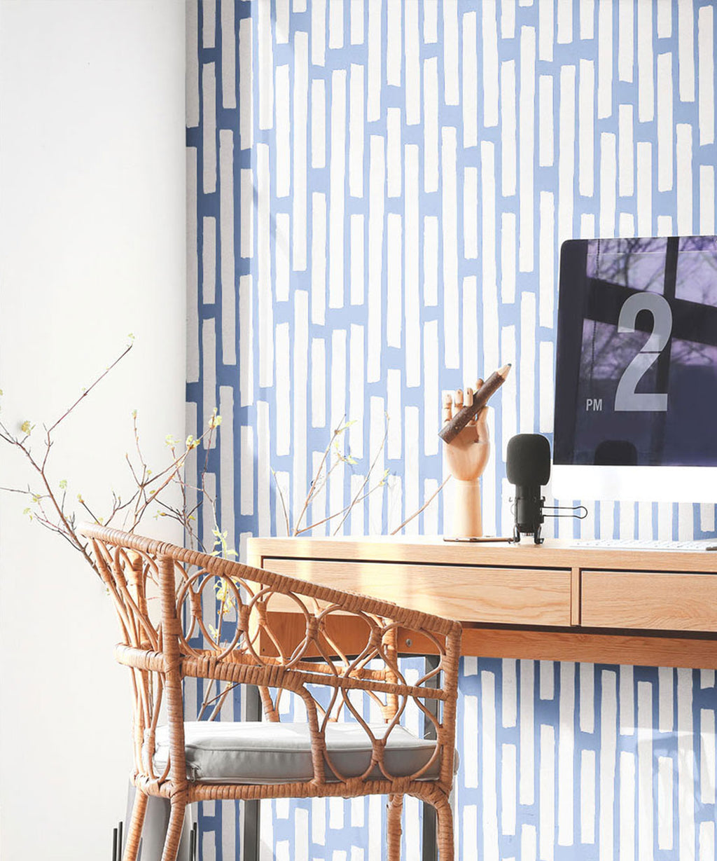 Colonnes Wallpaper, Snow Navy