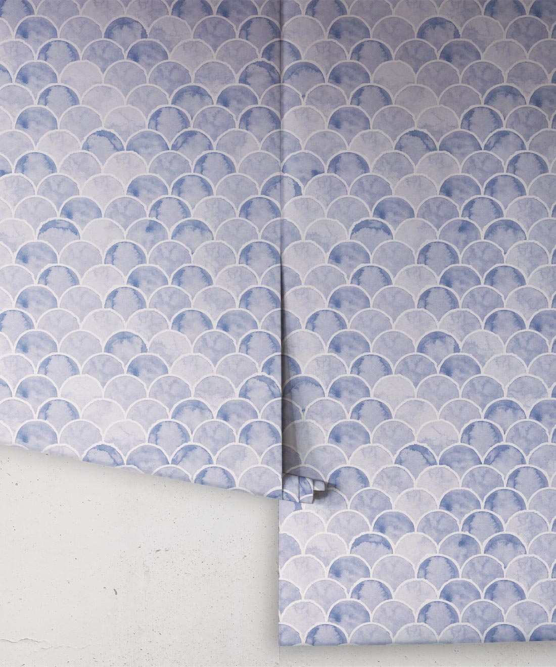 Écailles Wallpaper, Blue White