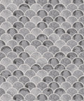 Écailles Wallpaper, Charcoal White