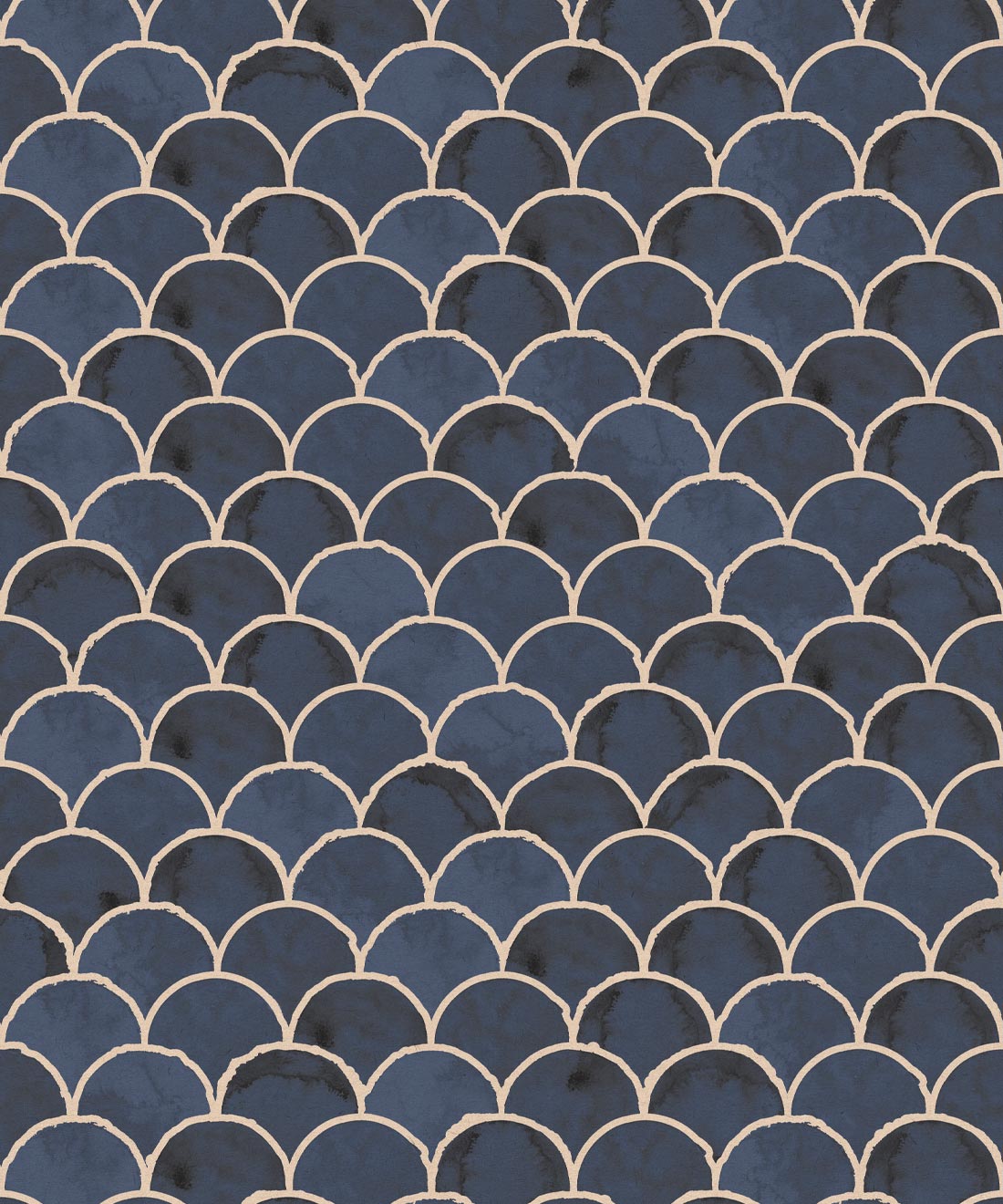 Écailles Wallpaper, Midnight Light Peach