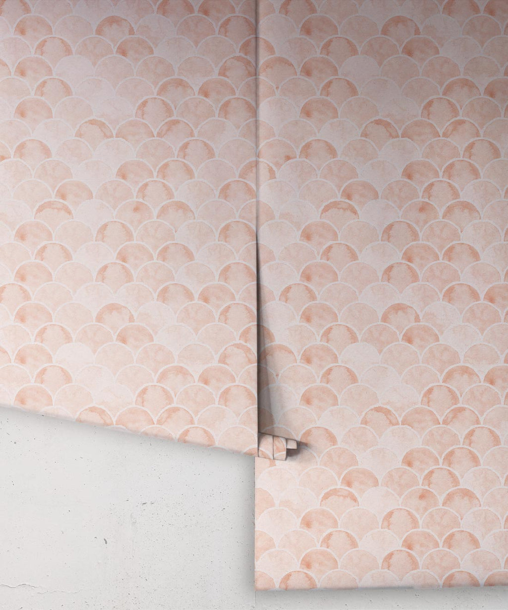 Écailles Wallpaper, Salmon Light Beige