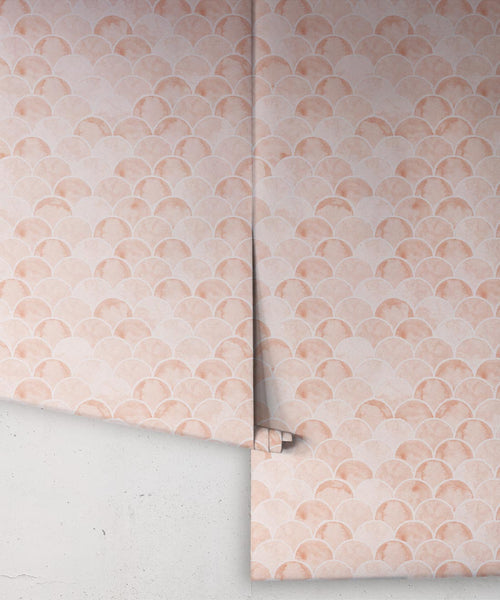 Écailles Wallpaper, Salmon Light Beige