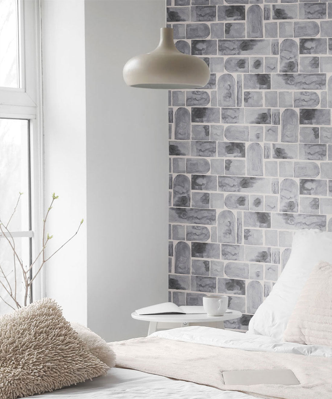 Formes Wallpaper, Charcoal White