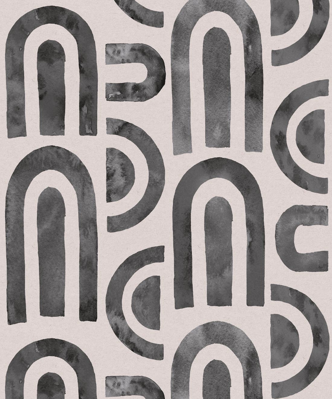 Formes Deux Wallpaper, Charcoal Light Beige