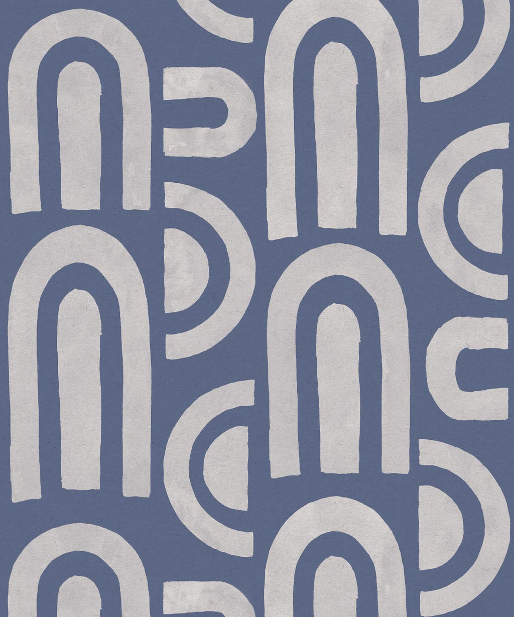 Formes Deux Wallpaper, Grey Navy