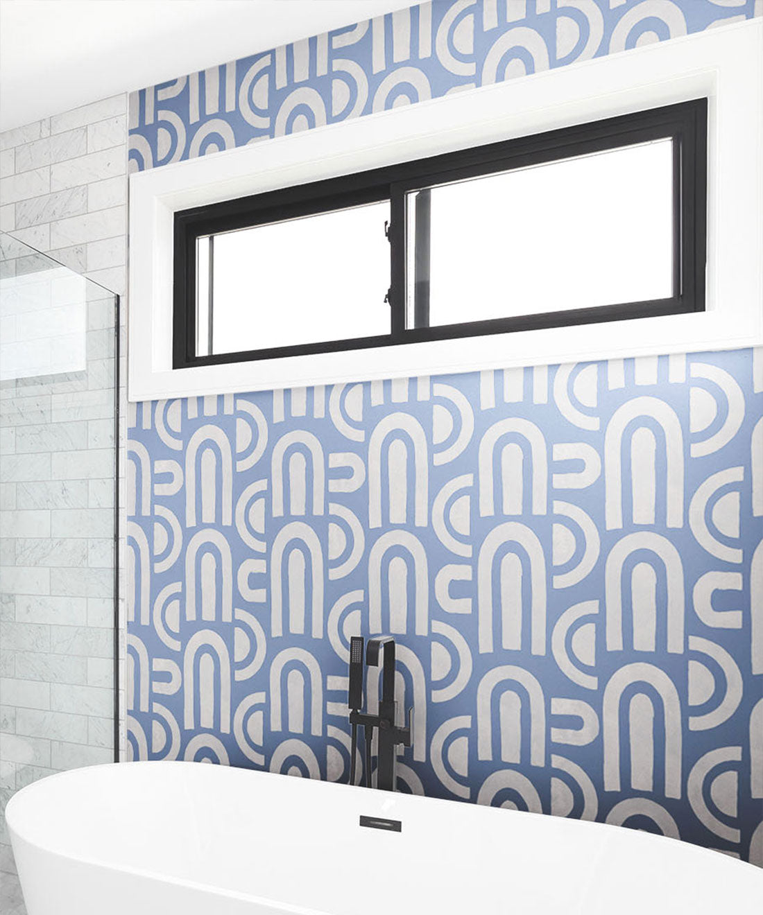 Formes Deux Wallpaper, Grey Navy