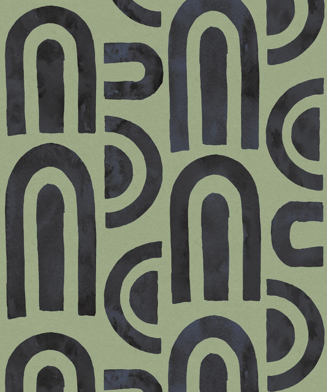 Formes Deux Wallpaper, Midnight Green